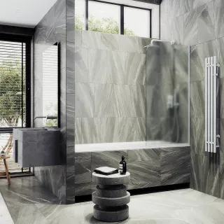 Шторка на ванну MaybahGlass MGV-130-1у 34см белый